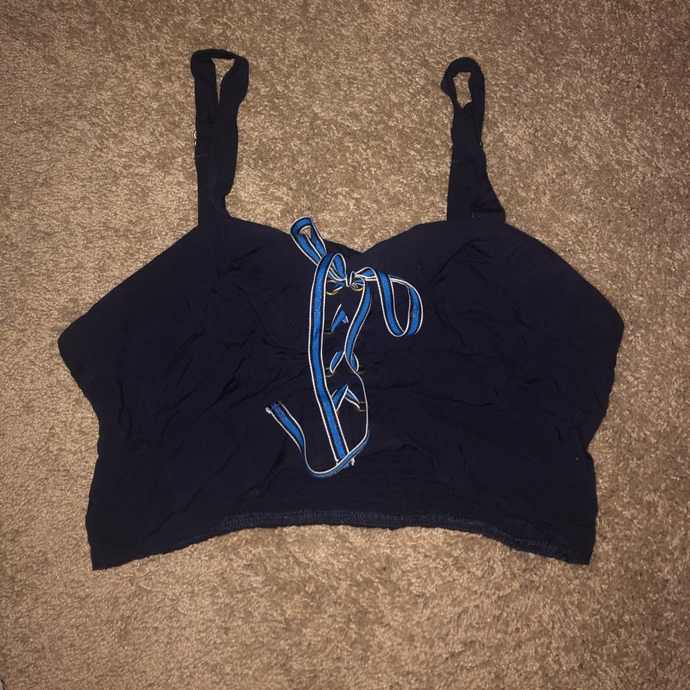 Navy blue crop top